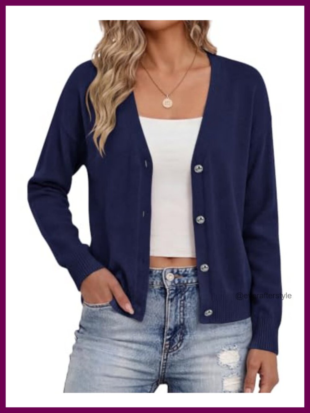 Women's Cropped V-Neck Cardigan Lightweight Knit Sweater